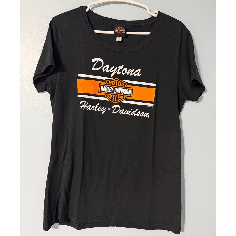 Harley-Davidson Daytona Beach T-Shirt Women's XL Black Teddy Morse  0647